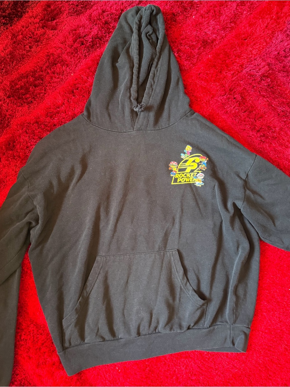 Vintage Black Rocket Power Hoodie